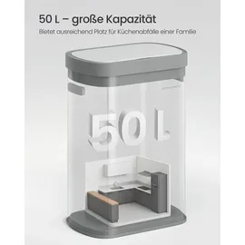 Songmics Mülleimer 50 l Weiß
