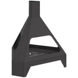 vidaXL - Feuerstelle mit Rauchabzug Schwarz 50x43x52 cm Stahl