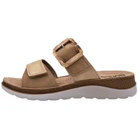 ROHDE Damen Pantolette mit schöner Zierschnalle und Klettverschluss Baviera 1301, Größe:40 EU, Farbe:Beige - 40