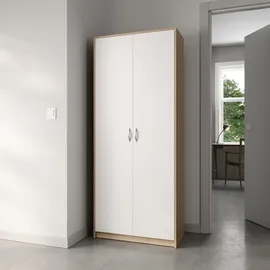 home collective Mehrzweckschrank 74 x 35 x 180 cm Beige/Weiß