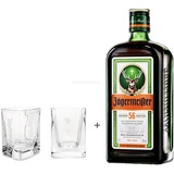 Jägermeister Kräuterlikör 0,7l (35% Vol) + Jägermeister Shotglas Shotgläser 2/4