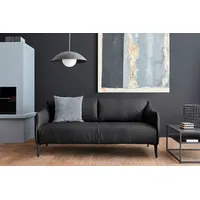 2,5-Sitzer W.SCHILLIG "sally", schwarz (schwarz z59), B:194cm H:78cm T:84cm, Longlife Xtra-Leder Z59: Glattleder mit modischer Prägung. Hautstärke 0, 9 - 1, 1 mm., Sofas, mit Metall-Winkelfüßen in Schwarz pulverbeschichtet, Breite 194 cm