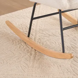Home Deluxe Schaukelstuhl NARA Bouclé 68 x 95 x 88 cm Weiß mit Hocker