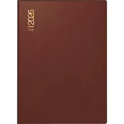 Rido Taschenkalender Perfect/Technik I 10x14cm 1 Woche/2 Seiten Kunststoff bordeaux 2026