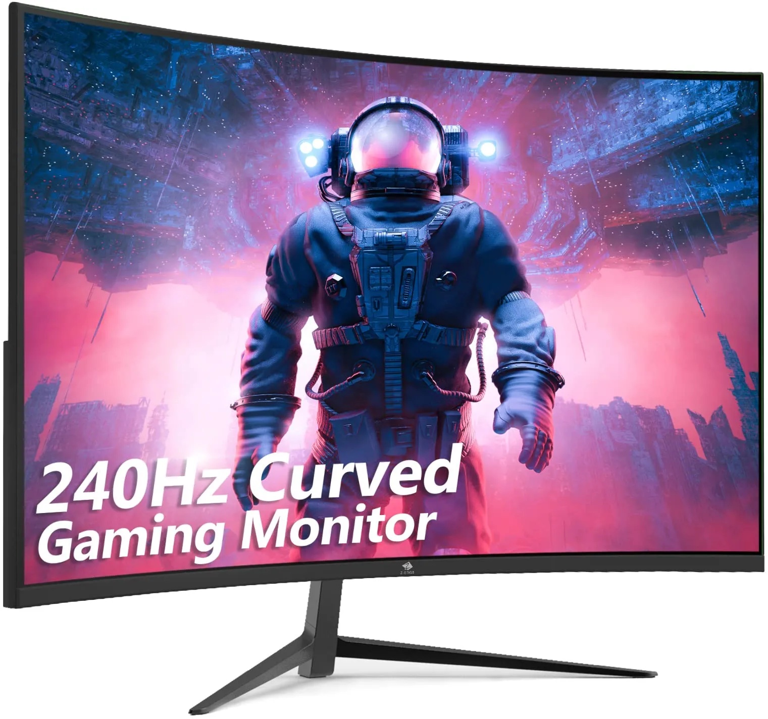 Z-Edge 27 Zoll Curved Gaming Monitor 240Hz 1ms MPRT Full HD LED Monitor, 350cd/m2 Helligkeit, 16:9 Curved Bildschirm, FreeSync, HDMI 2.0 & DisplayPort 1.2, Lautsprecher - Schwarz