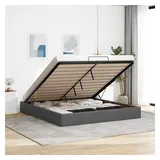 vidaXL Ottoman-Bett ohne Matratze Dunkelgrau 160x200 cm Stoff