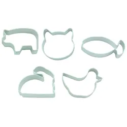 Zenker 42991 Set bestehend aus 5 Ausstechformen Tiere, Ausstechformen Backen, Ausstechformen Shortbread, Ausstechformen, Aluminium, Grau, 6 x 6 cm