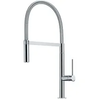 Franke Lounge Küchen-/ Hochdruckarmatur Einhebelmischer Zugauslauf mit Brausefunktion massive Edelstahlgehäuse, 115.0177.706