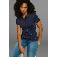 KangaROOS Poloshirt Kurzarm, sehr figurbetont, mit Allover-Druck, aus 100%
