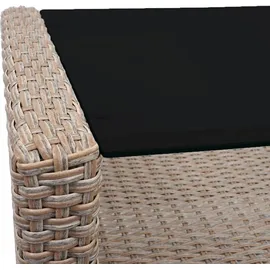 Mendler XXL Poly-Rattan Garnitur HWC-F10, Balkon-/Garten-/Lounge-Set Sitzgruppe, Sofa Sessel mit Kissen Spun Poly - grau-braun