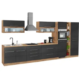 kochstation Küchenzeile KS-Wien 430 cm schwarz