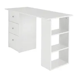 ML-Design Schreibtisch Computertisch Bürotisch mit Schubladen Ablage Regal 120x49x72 cm