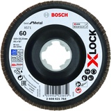 Bosch Professional X-LOCK X571 Best for Metal Fächerschleifscheibe gekröpft 115mm K60, 1er-Pack (2608621764)
