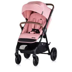 Chipolino Kinderwagen Ultera Buggy klappbar Korb Federung Hinterradbremse Gurt rosa