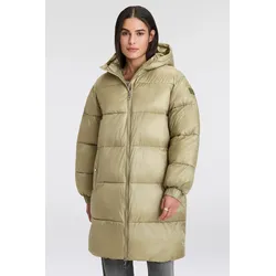 Outdoorjacke BOSS ORANGE "Padilo Premium Damenmode", Damen, Gr. 42, beige (beige, khaki 250), Web, Obermaterial: 100% Polyamid, unifarben, casual, regular fit, Langarm, Jacken, mit Kapuze