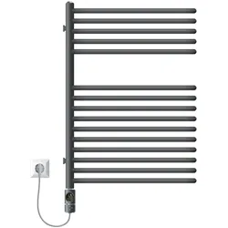 LuxeBath Partition Heizkörper mit 600W Heizstab Handtuchheizung Handtuchhalter 500x800mm