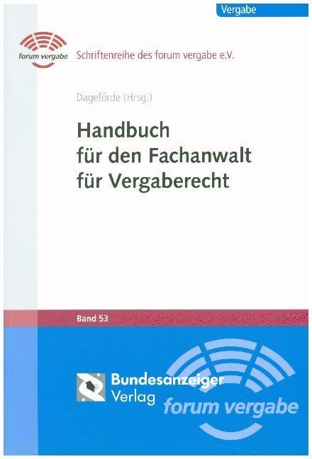 Handbuch Für Den Fachanwalt Für Vergaberecht - Holger Thärichen  Friederike Berg-Packhäuser  Katharina Garske  Torben Schustereit  Gebunden