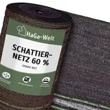 Haga® Schattiernetz Sonnenschutz Netz HaGa 60% 3m Br. braun (Meterware)