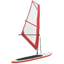 vidaXL Aufblasbares SUP-Board mit Segel 243 x 0 x 0 cm Rot/Weiß