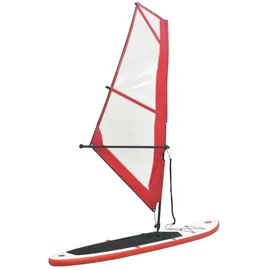vidaXL Aufblasbares SUP-Board mit Segel 243 x 0 x 0 cm Rot/Weiß
