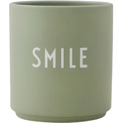 Design Letters - AJ Favourite Porzellan Becher, Smile / grün
