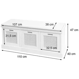 MCW Sitzbank J49 Schwarz 75 x 47 x 40 cm