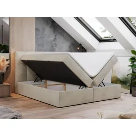 MKS Boxspringbett 120 x 200 cm H3 Beige
