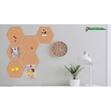 Kork Fliesen | Hexagone aus Kork zur Wanddekoration | XXL Pinnwand | 6 Stück Kork-Hexagone je 30x26 cm | selbstklebend | Wandverkleidung & Wandgestaltung | Büro und Homeoffice