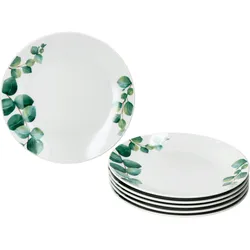 6er Set Kuchen- Dessertteller 20,3cm Eukalyptus weiß