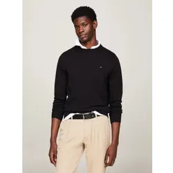 Tommy Hilfiger für Herren. MW0MW30955 Pullover 1985 Rundhalsausschnitt schwarz (S), Lässig, Baumwolle, Nachhaltig