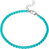 FIRETTI Fußkette FIRETTI "Schmuck Geschenk Edelstahl Fußschmuck Venezianerkette Color", bunt (türkis, edelstahlfarben), Fußketten, Damen, Edelstahl
