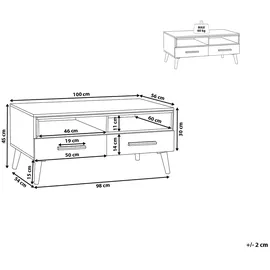 Beliani Alloa Braun Weiß Holzwerkstoff 100 x 45 x 60 cm