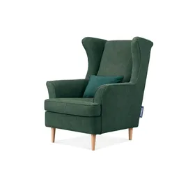 Konsimo Ohrensessel Stralis Webstoff 82 x 108 x 80 cm Blau mit Kissen