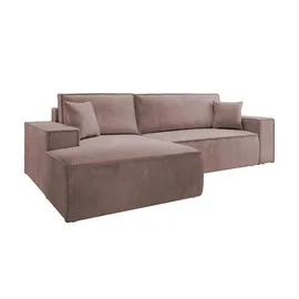 Selsey Sofa Ecksofa Eckcouch Schlafsofa Couch Mit Schlaffunktion Pflegeleicht Polyurethanschaum L Form Links Farese Rosa Cordoptik