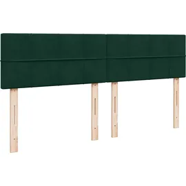 vidaXL Boxspringbett 180 x 200 cm Dunkelgrün