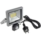 ChiliTec LED-Außenstrahler CTF-SLT30 PIR, 30 Watt, 2.960 lm, Bewegungsmelder, Netzbetrieb, grau