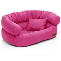 Juelle Hundebett - Großhundesofa, Abnehmbare Abdeckung, maschinenwaschbar, flauschiges Bett, Hundesessel Santi S-XXL (Größe: L - 100x80cm, Indian Pink)