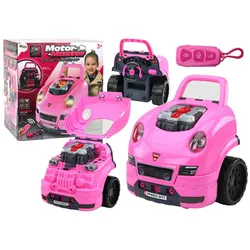 LEAN Toys Kinder-Werkzeug-Set Automotor Demontage Werkstatt Bauset Kinder Auto Spielzeug Fahrzeug rosa