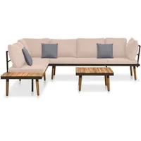 vidaXL 4-tlg. Garten-Lounge-Set mit Kissen Massivholz Akazie