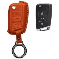Kwmobile Premium Leder Autoschlüssel Schutzhülle kompatibel mit VW Golf