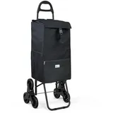 VOUNOT Einkaufswagen Treppensteiger Schwarz 40 L