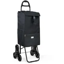 VOUNOT Einkaufswagen Treppensteiger Schwarz 40 L