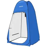 AKOZLIN Tragbares Pop-Up-Duschzelt, sofortige Privatsphäre, Umkleiden, Outdoor-Dusche, Camp-WC, Zelt, 120 cm L x 120 cm B x 180 cm H, Blau