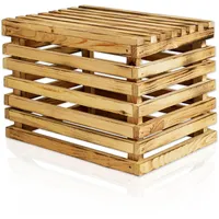 Lycce Sitzhocker mit Stauraum - 30L , Holzkiste aus