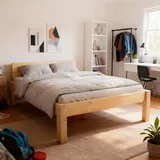 TUGA-Holztech Pfostenbett (Fichte) "Daybett" Massivholz 180 x 200 Höhe 58 - Naturbelassen