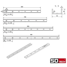 SOTech Gratleisten U-Form 90 x 4 x 2 cm