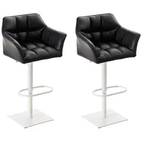 CLP 2er Set Barhocker Damaso Kunstleder schwarz/weiß