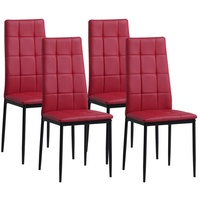 Albatros Esszimmerstühle RIMINI 4er Set, Rot - Edles Italienisches