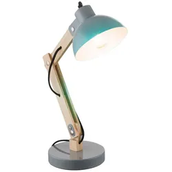 RGB LED Tischleuchte, Holz, Metall, Spot beweglich