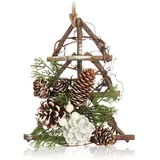COM-FOUR com-four® Hänger-Baum für die Weihnachtsdeko - Christbaumhänger für winterliche Gestaltung - handgemachter Raumschmuck zum Dekorieren - Hängedekoration für Fenster und Tür (1 Stück - Baum)